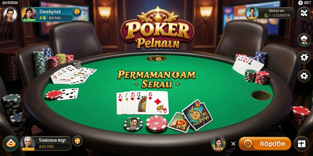 Tampilan gameplay seru dalam aplikasi poker 6RT.