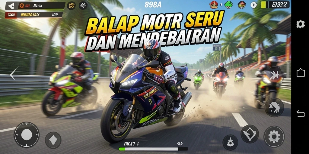 Gameplay Motor Racing yang mendebarkan di 898A.