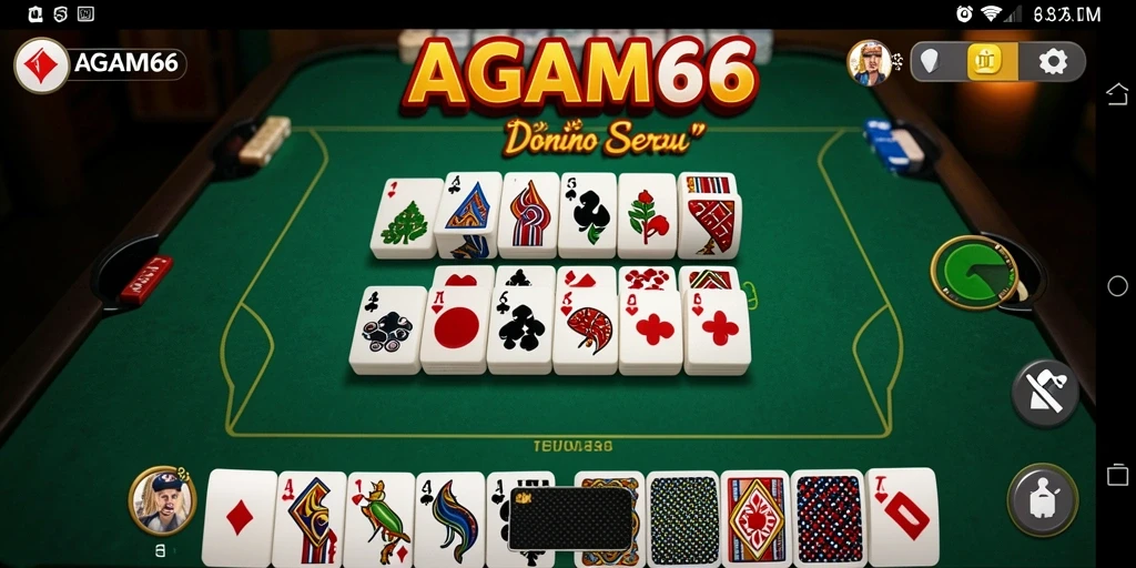 Screenshot AGAM66 menampilkan momen mendebarkan saat bermain Domino.