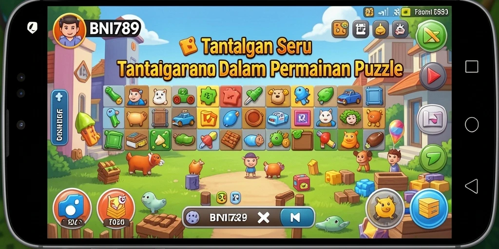 Screenshot gameplay BNI789 yang menunjukkan teka-teki menantang dan gameplay interaktif.