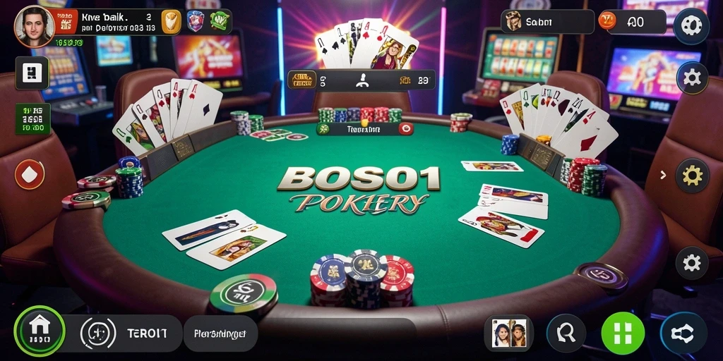 Screenshot gameplay Poker seru dan menarik di BOS01.