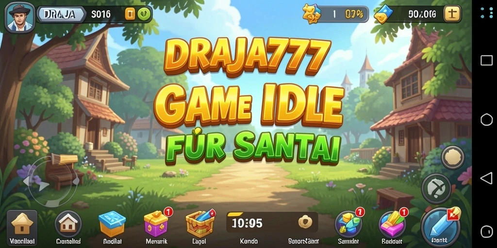 Tampilan gameplay menarik DRAJA777 dengan karakter dan upgrade.