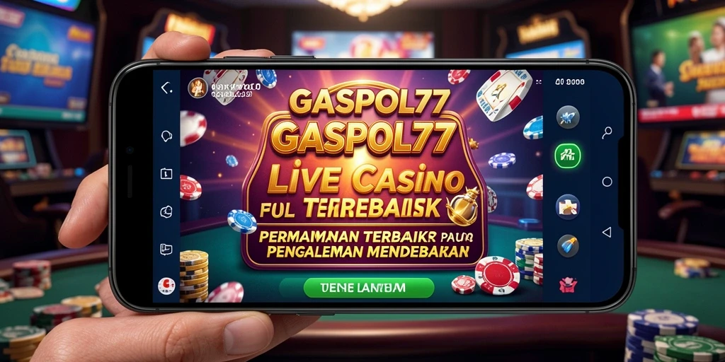 Tangkapan layar gameplay GASPOL77 menunjukkan dealer live yang profesional dan interaktif.