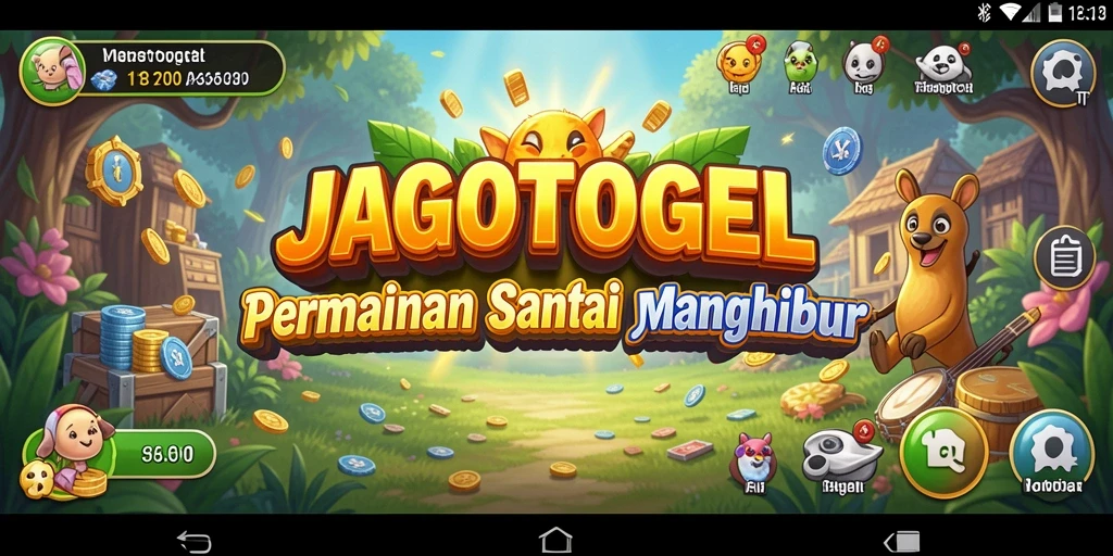 Tampilan gameplay JAGOTOGEL yang ceria dan menyenangkan.