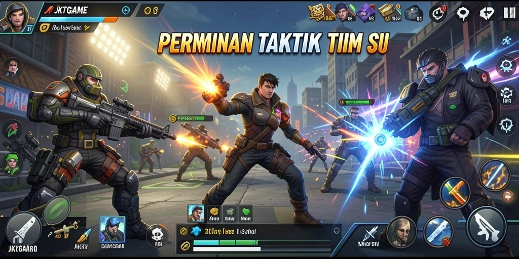 Tampilan aksi seru dalam gameplay JKTGAME yang menegangkan.