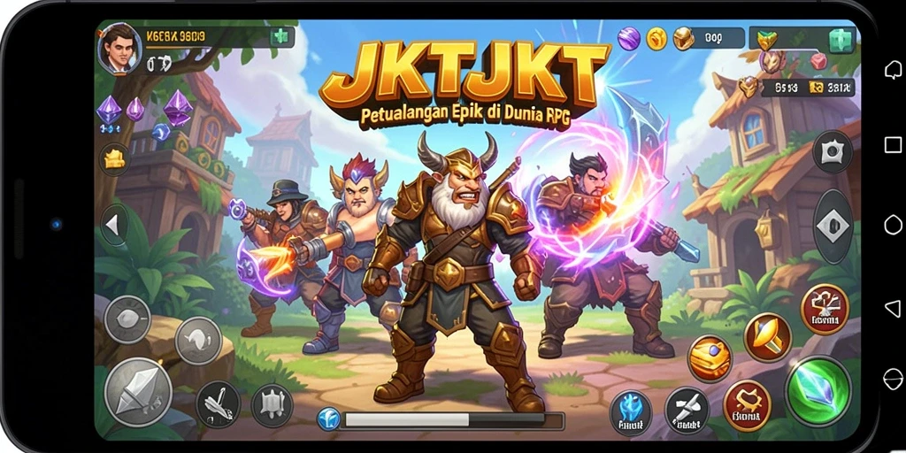 Tampilan gameplay <strong>JKTJKT</strong> dengan aksi seru dan karakter unik.
