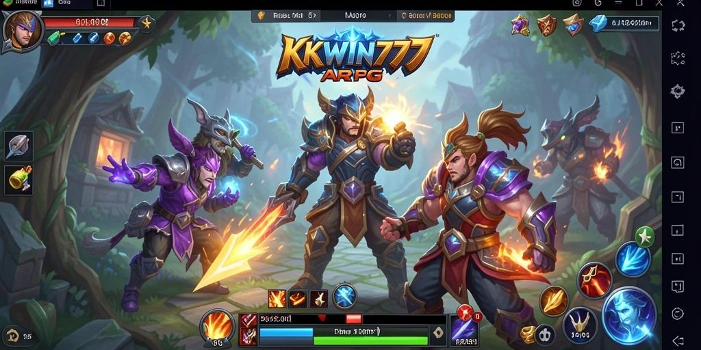 Screenshot menampilkan pertarungan seru dalam game ARPG KKWIN777.