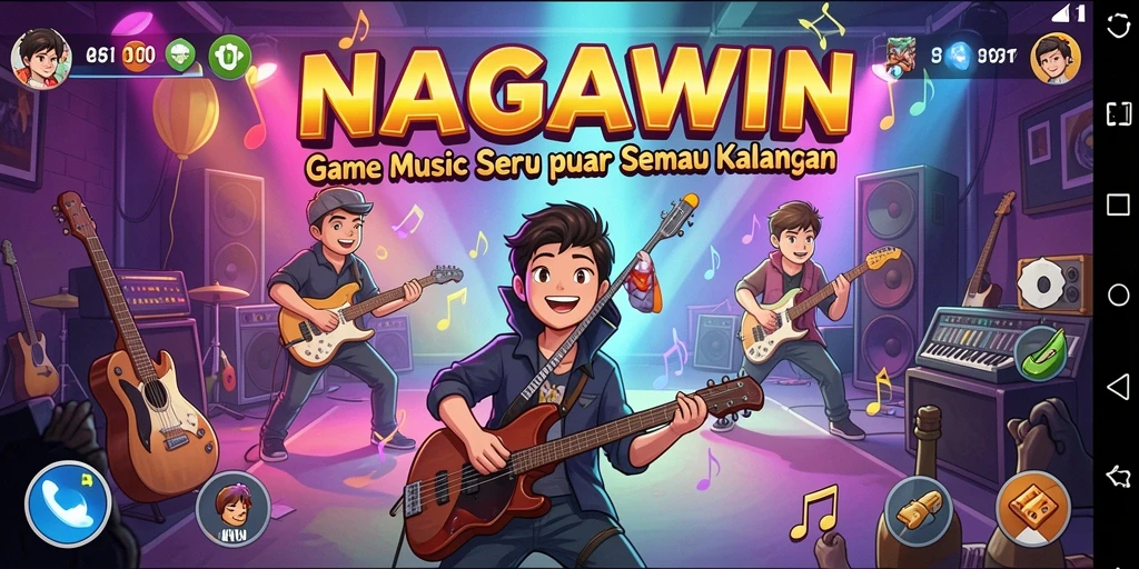 Tampilan gameplay NAGAWIN yang seru dan penuh warna.