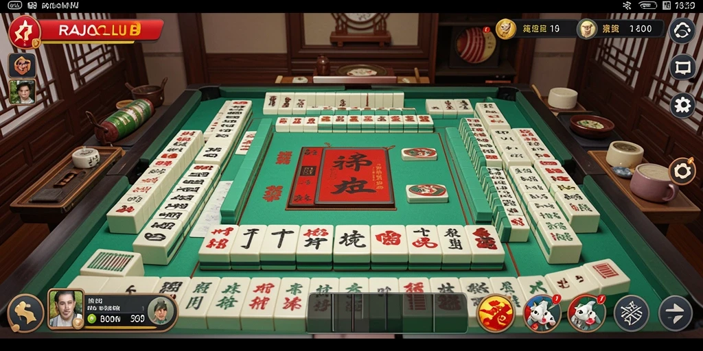 Tampilan gameplay Mahjong yang menantang dan menyenangkan di RAJACLUB.