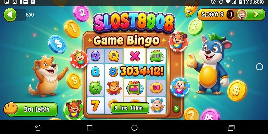 Screenshot gameplay SLOST8808 yang menunjukkan keseruan undian Bingo.