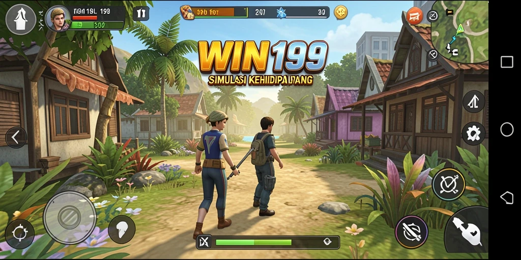 Tampilan gameplay menarik dengan karakter yang berinteraksi dalam dunia simulasi.