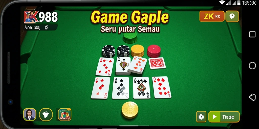 Screenshot gameplay seru permainan Gaple di ZK988.